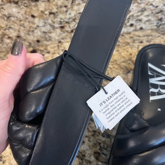 Zara all leather platform sandals size 8 NWT - Picture 6 of 10